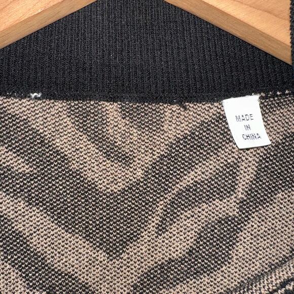 A.L.C. Lola Black & Tan Tiger Print Knit Sweater Size Small - Picture 4 of 16